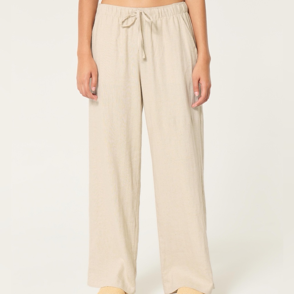 Hollister Linen-Blend Wide Leg Pant